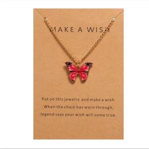 NWT Make A Wish butterfly necklace